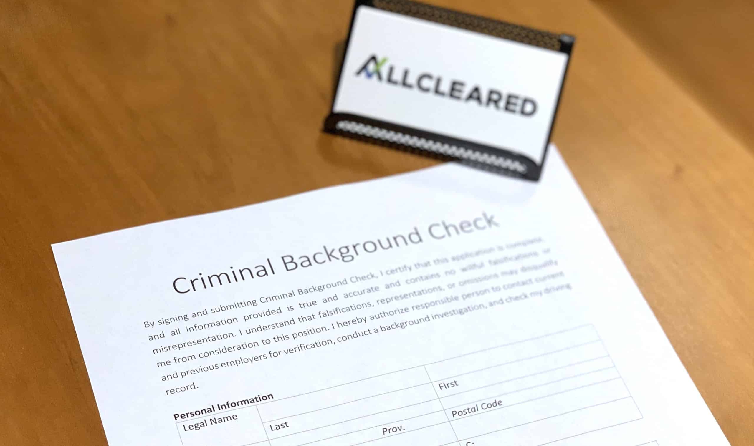 Criminal Background Check Form